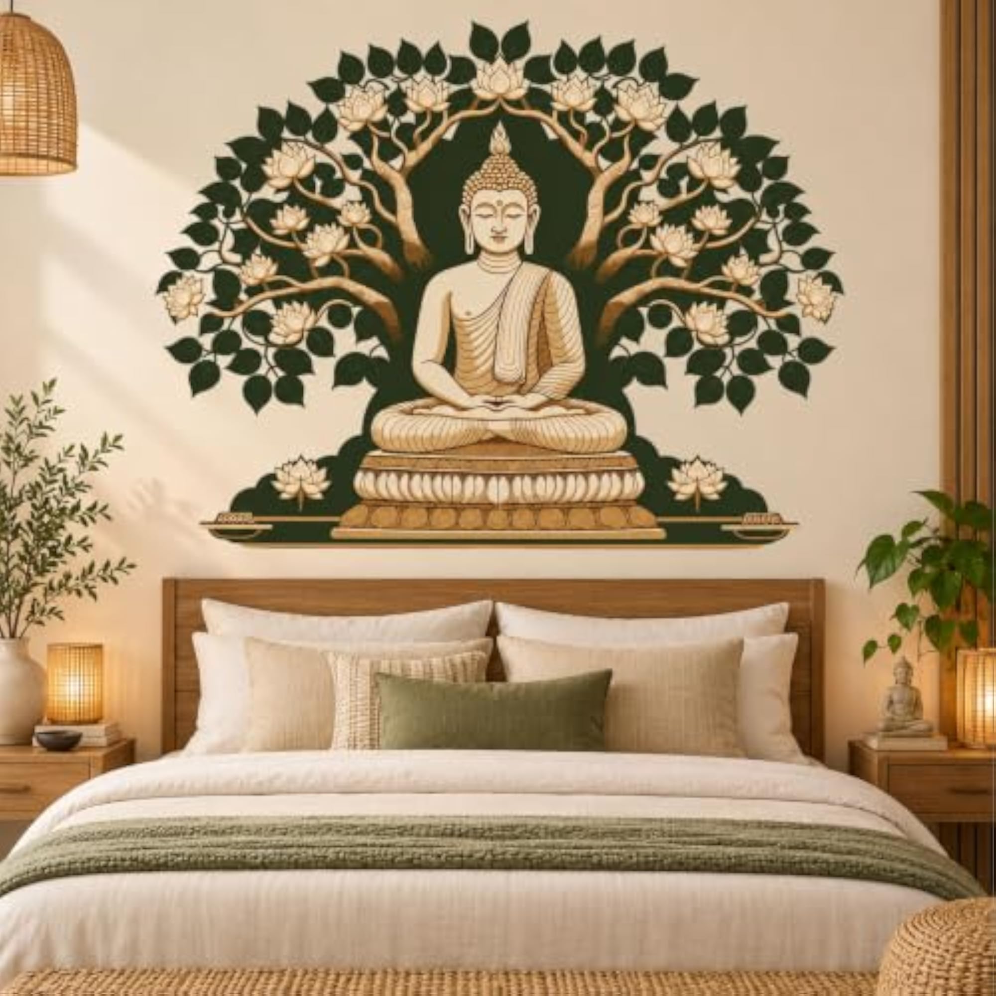 Buddha Under Bodhi Tree Wall Sticker, Spiritual Decor